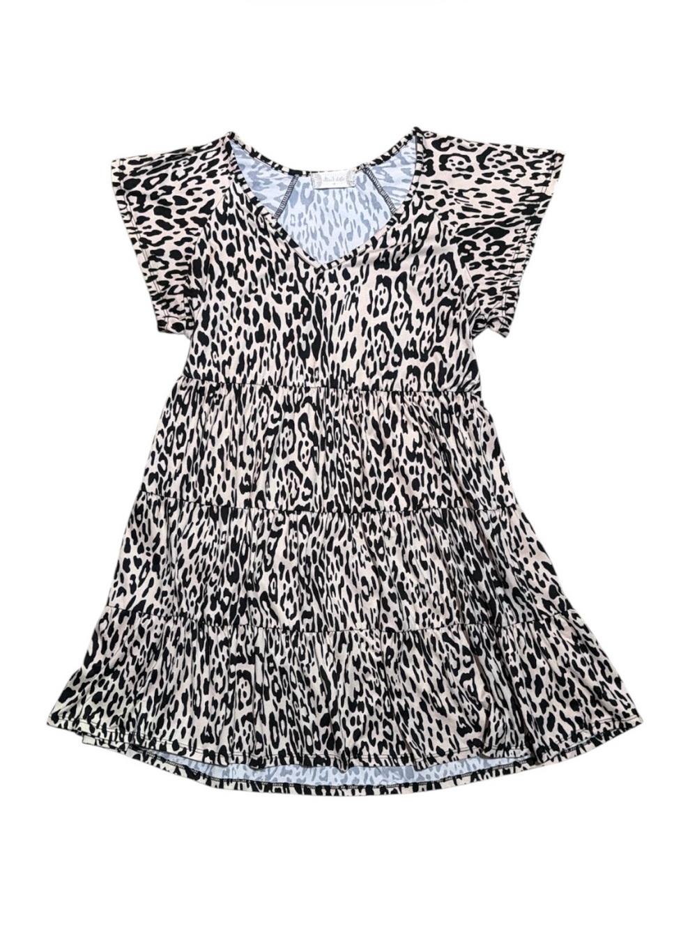 Altar’d State Leopard Print Tiered Mini Dress Medium Stretchy